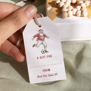 Soccer Santa Personalised Christmas Gift Tags