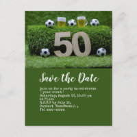 Soccer save the date ball 50th Birthday Party