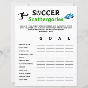 Soccer Scattergories Game