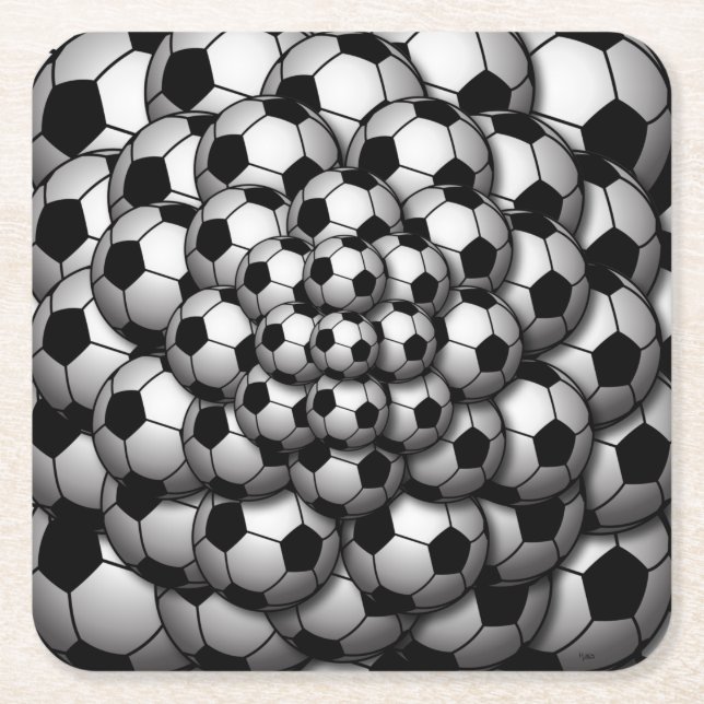 Soccer Season Square Paper Coaster (Front)