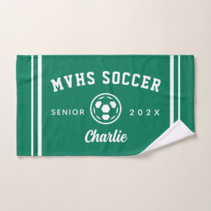 Soccer Senior Night Gift, Custom Name Sports Hand Towel
