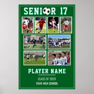Soccer Senior Night Photo Collage Memory Poster
