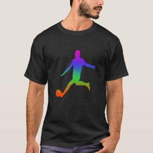 Soccer Shadows In Rainbow Colour T-Shirt