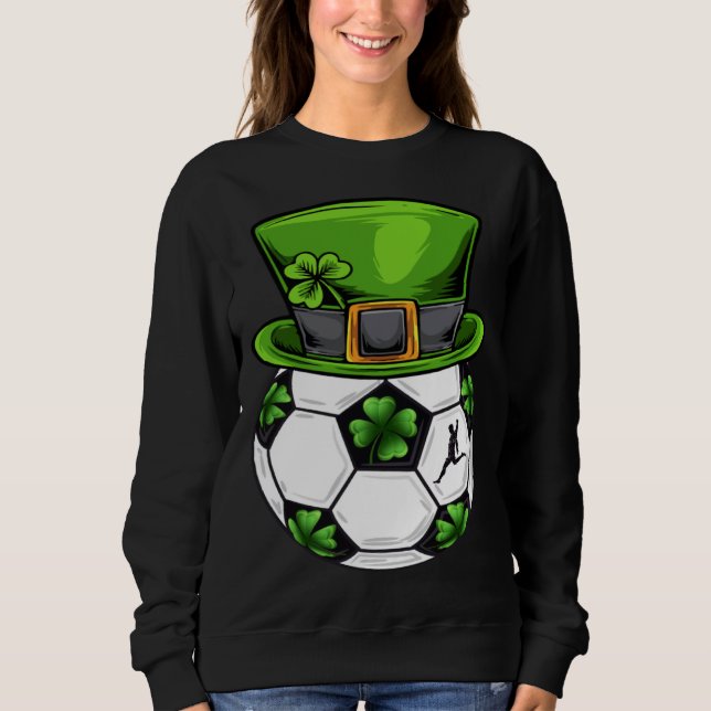 Soccer Shamrock Leprechaun St Patricks Day Boys Ki Sweatshirt (Front)