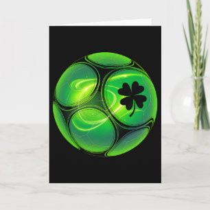 Soccer Shamrock Lucky Clover Irish St Patrick's Da Card