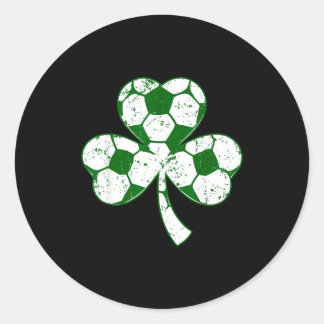 Soccer shamrock st patricks day saint paddys men classic round sticker