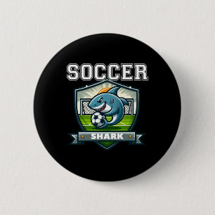 Soccer Shark Player Playing Soccer Ll Vintage 6 Cm Round Badge