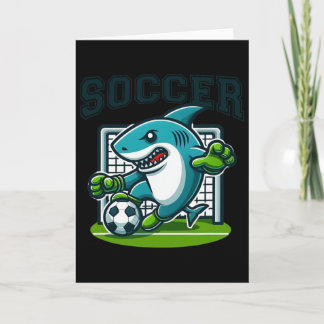 Soccer Shark Playing Soccer  Card