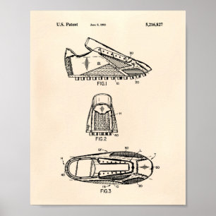 Soccer Shoes 1993 Patent Art  - Old Peper Poster