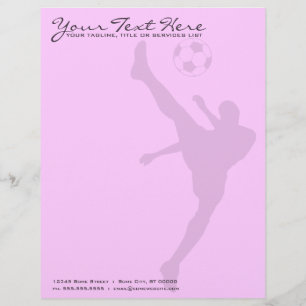 soccer silhouette custom letterhead