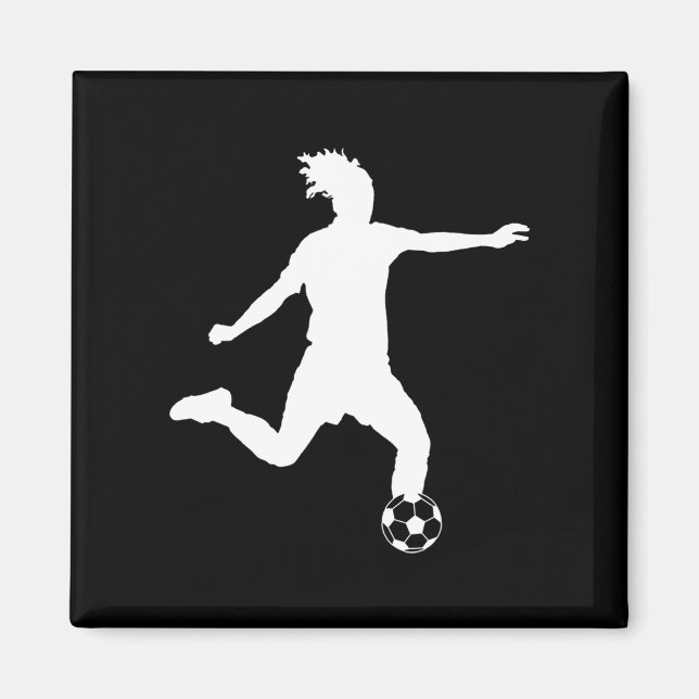 Soccer Silhouette Magnet Black (Front)