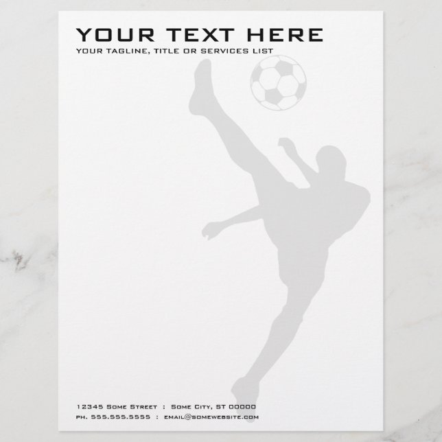 soccer silhouette personalised letterhead (Front)