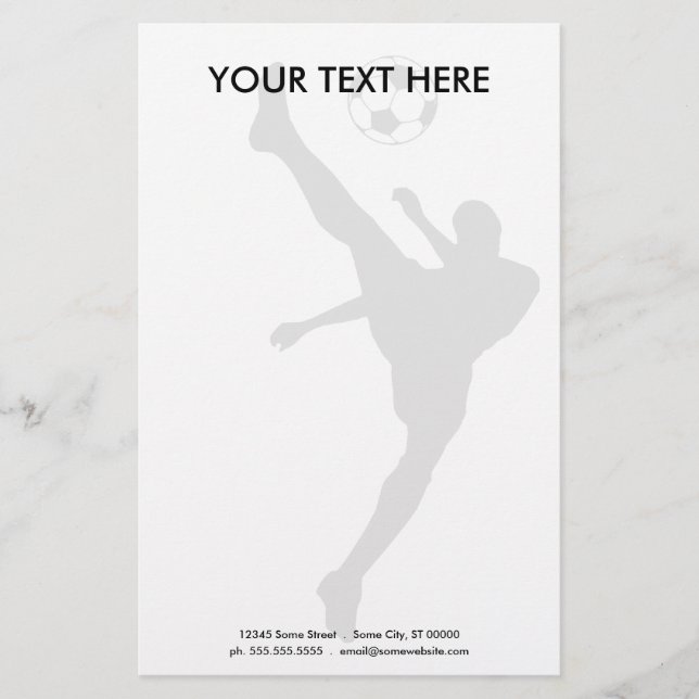 soccer silhouette stationery (Front)