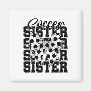 Soccer Sister Coquette Bow Soccer Sport Soccer Lov Magnet