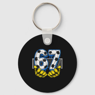 Soccer Six Seven 67 Funny Gen Alpha Meme Key Ring