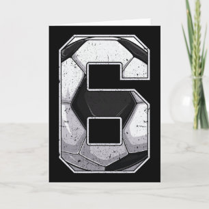 Soccer Sixth 6th Birthday Boy Six 6 Years Old Bday Card