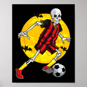 Soccer Skeleton Funny Halloween Costume Sports Pla Poster