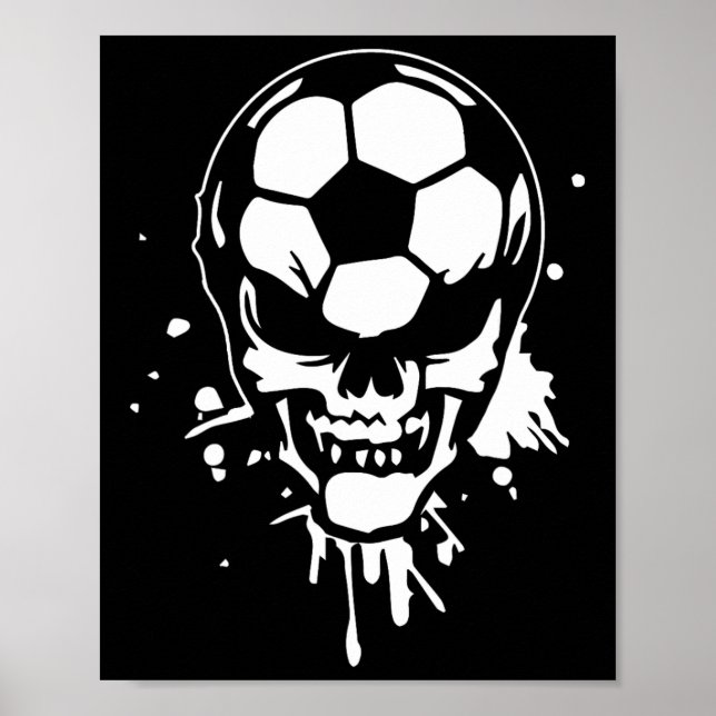 Soccer Skeleton Funny Player Halloween Skull Hallo Poster (Front)