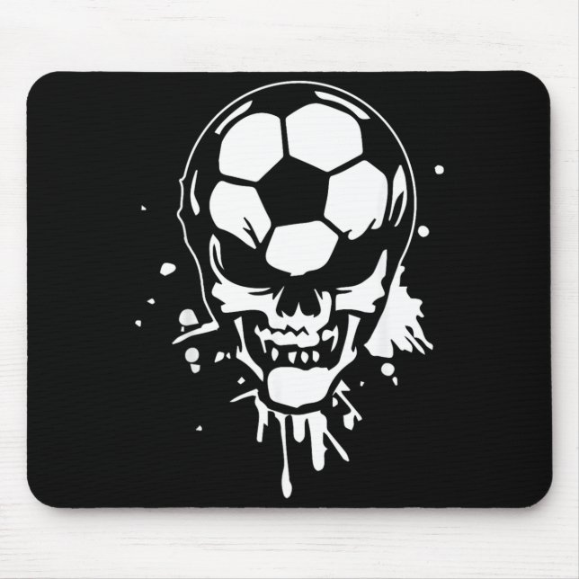 Soccer Skeleton Funny Player Halloween Skull Mouse Pad (Front)