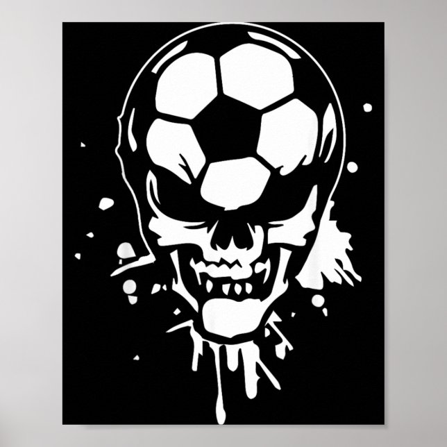 Soccer Skeleton Funny Player Halloween Skull Poster (Front)