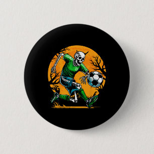 Soccer Skeleton Halloween Footbyll Spooky Boys Soc 6 Cm Round Badge