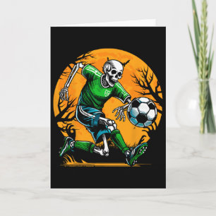 Soccer Skeleton Halloween Footbyll Spooky Boys Soc Card