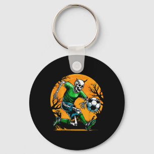 Soccer Skeleton Halloween Footbyll Spooky Boys Soc Key Ring