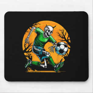 Soccer Skeleton Halloween Footbyll Spooky Boys Soc Mouse Pad