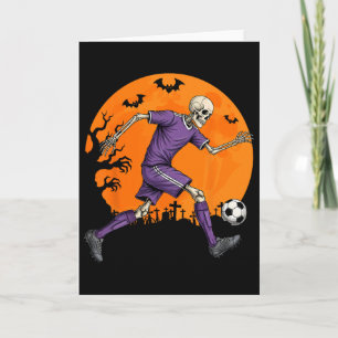 Soccer Skeleton Halloween Footll Spooky Boys Socce Card