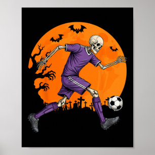 Soccer Skeleton Halloween Footll Spooky Boys Socce Poster