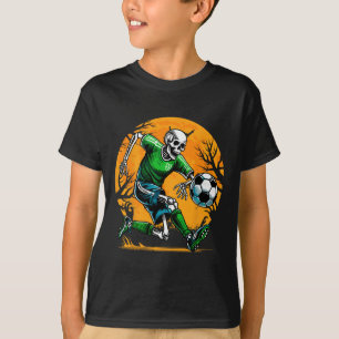 Soccer Skeleton Halloween Footll Spooky Boys Socce T-Shirt