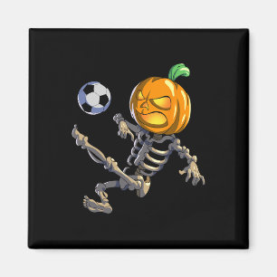 Soccer Skeleton Halloween Men Boys Soccer Hallowee Magnet