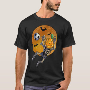 Soccer Skeleton Halloween Men Boys Soccer Hallowee T-Shirt