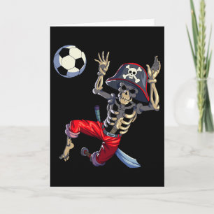 Soccer Skeleton Halloween Soccer Goalkeeper Pirate Card