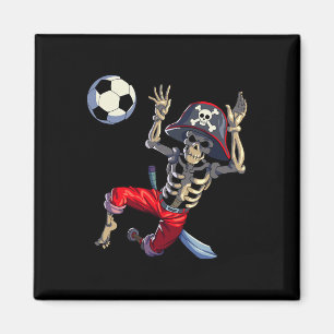 Soccer Skeleton Halloween Soccer Goalkeeper Pirate Magnet