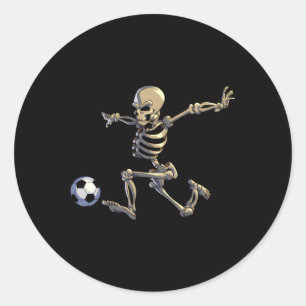 Soccer Skeleton Halloween Soccer Player Halloween Classic Round Sticker