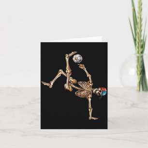 Soccer Skeleton Player Bicycle Kick Sport Hallowee Card