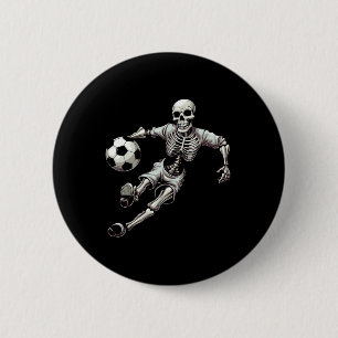 Soccer Skeleton Playing Soccer Halloween Skull Lov 6 Cm Round Badge