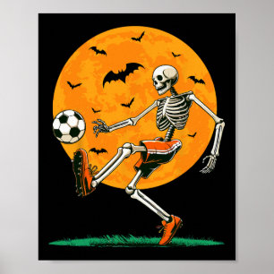 Soccer Skeleton Spooky Footll Boys Halloween Socce Poster