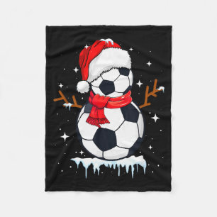 Soccer Snowman Apparel, Funny Santa Christmas Men Fleece Blanket