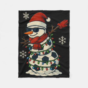 Soccer Snowman Dabbing Funny Christmas Cute Boys K Fleece Blanket