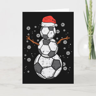 Soccer Snowman Xmas Christmas Sports Boys Girls  Card