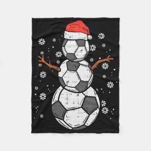 Soccer Snowman Xmas Christmas Sports Boys Girls Fleece Blanket