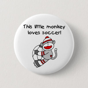 Soccer Sock Monkey 6 Cm Round Badge