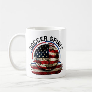 Soccer Spirit USA Customisable American Flag Pride Coffee Mug
