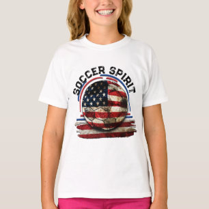 Soccer Spirit USA, Distressed American Flag Sports T-Shirt