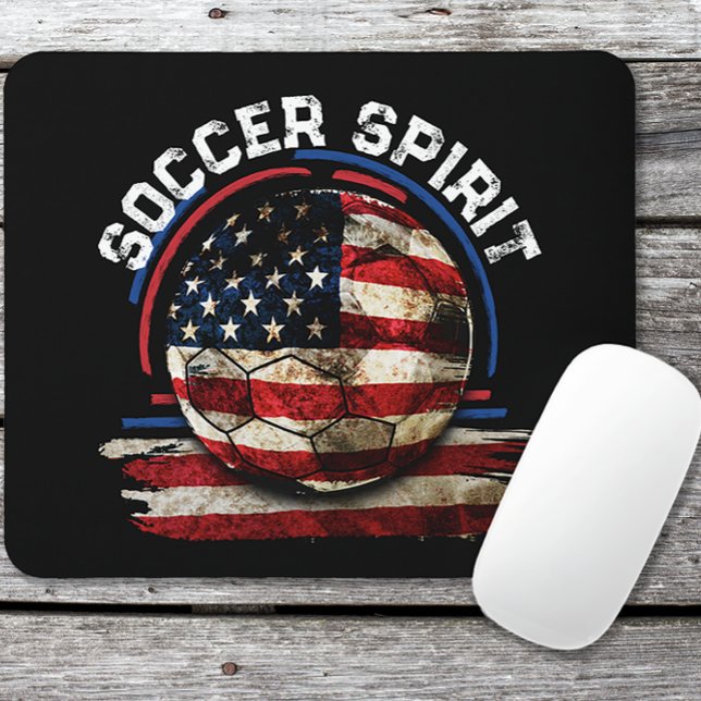 Soccer Spirit USA, Soccer Player Usa Patriotism Mouse Pad (USA SOCCER SPIRIT)