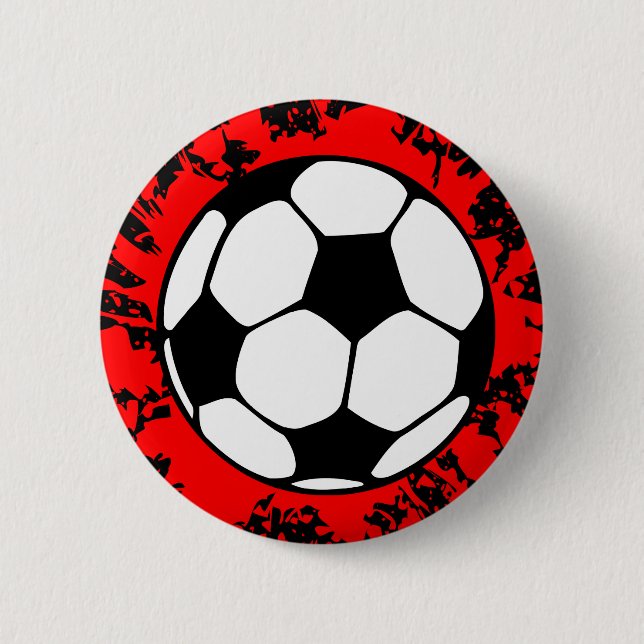soccer splat. 6 cm round badge (Front)