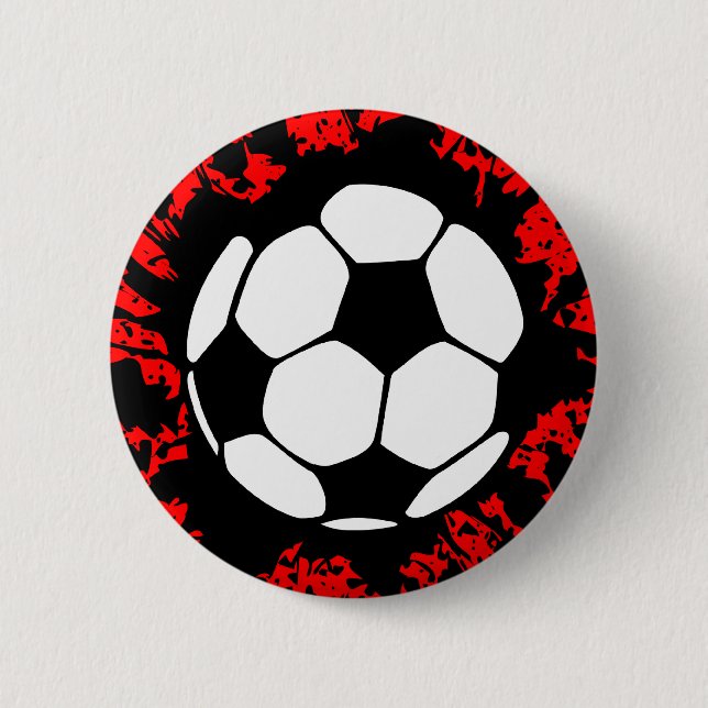 soccer splat. 6 cm round badge (Front)