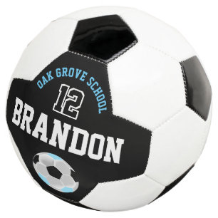 Soccer  Sport - Baby Blue, Black and White Soccer Ball